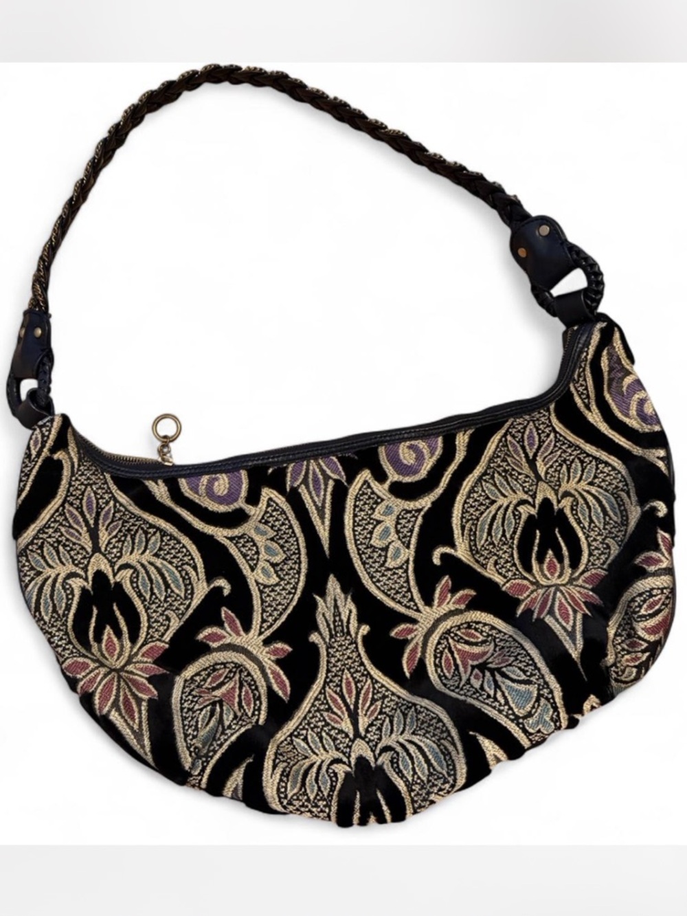 Vintage Maxximum Paisley Velvet Tapesty Handbag